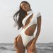 Summer Sexy Solid Color Women's Crop Top round Neck One Shoulder Hollow out Design European American Style Clothing_ecoleips.com