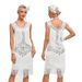 Women's Clothing Dance Skirt Round Neck Sequin Beaded Embroidery Tassel Vest Large Size Dress_ecoleips.com
