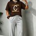 Luxury Gold Letter Print Matching Set Women's Casual Wear Comfortable plus Size Fit Unisex Couple's Pant Set_ecoleips.com