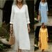 Spring/Summer New Arrival Women's Loose Casual Retro V Neck Long Sleeve Dress Embroidered Floral European American Style_ecoleips.com