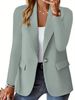 Women's Clothing Long Sleeve Blazer – Solid Color Open Front Cardigan Jacket For Fall (12 Colors)_ecoleips.com
