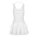 AD295 European American 2025 Spring Girl's Style Fresh And Sweet Women's , Strap Style, Square Neck, Layered Short_ecoleips.com