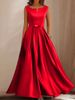 Women's Clothing Satin Large Skirt Evening Dress_ecoleips.com