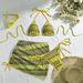 Elegant Gradient Embroidered Bikini Set - Sexy & Stylish Swimwear For Women, Trianglar Top & High-Waisted Bottom_ecoleips.com