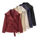 Women's Clothing Women's Stylish Casual Versatile Solid Color Short Jacket Style Homemade Clothing With Belt For Formal & Casual_ecoleips.com