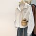 American-style Real-shot V-neck Polo Sweatshirt Women, Thin, Loose, Casual, Korean-style Long-sleeve Top For Early_ecoleips.com