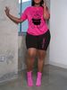 Summer Women's Casual And Fashionable Teddy Bear Print Loose T-shirt+shorts Two-piece Sportswear Suitable For Daily Wear-102_ecoleips.com