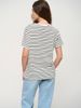 Women's Elegant Black White Striped T-Shirt European American Style round Neck Short Sleeve Breathable Polyester Commuting Top_ecoleips.com