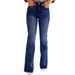 Women's Versatile Distressed Cat Whiskers Slim Fit Stretch Flared Jeans Casual Cotton Denim for Spring/Autumn & Summer_ecoleips.com
