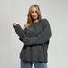 Oversized Knit Sweater – Round Neck, Long Sleeve, Polyester-Acrylic Blend (S-XL, 6 Colors, Drop Shoulder, 3D Texture, Work-to-Weekend Staple)_ecoleips.com