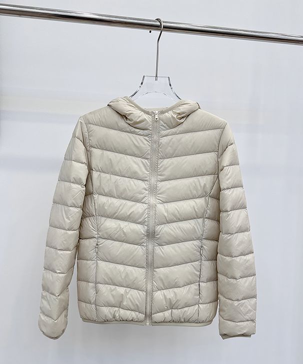 girl Girl Ribbed Jacket For Women, Short And Lightweight, 2025 Winter New Thickened White Duck Down Casual Sports Hooded Coat_ecoleips.com