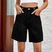 Women's Clothing Spring And Summer Washed Waist Adjustable Denim Shorts_ecoleips.com