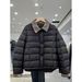 girl 2025 Winter Casual Cotton Jacket For Women, Niche Simple Fashion Turn-Down Collar Color-Block Design Warm Coat_ecoleips.com