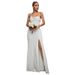 Women's tube top gathered slit satin dress skirt sexy slim hip hip dress spring_ecoleips.com