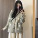Gray Star-Print Sweater Jacket With Autumn/Winter Korean-Style Casual Luxury Knit Cardigan Top_ecoleips.com