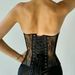 Women's Strapless Bustier Top – Lace-Up Back Corset With Peony Lace & Underwire For Sexy Outerwear_ecoleips.com