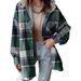 Women's Casual Versatile Plaid Hooded Long Sleeved Jacket Fall Winter New_ecoleips.com
