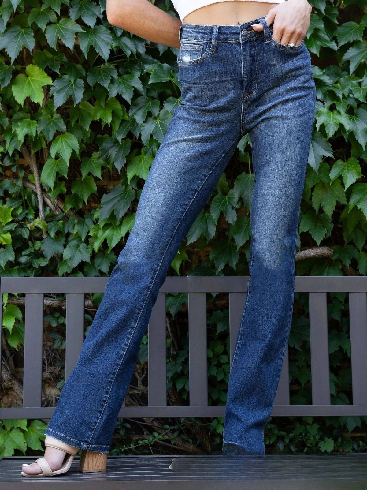 Women’s Clothing New High Rise Slim Fit Bootcut Jeans_ecoleips.com