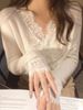 Women's Clothing White V Neck Lace Sweater For Women Autumn High End Inner Wear Unique And Beautiful Sweater Bottoming Shirt_ecoleips.com