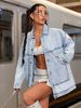 Classic Button-Front Denim Jacket For Women – Light Blue, Mid-Length, Long Sleeve – Timeless Casual & Streetwear (S-XL)_ecoleips.com