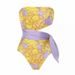 French Retro Print One-Piece Swimsuit With Detachable Gauze Skirt - Women's Elegant Beach & Resort Wear (S/M/L/XL)_ecoleips.com