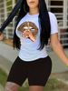 Summer Women's Casual Fashion Graphic Letter Print Loose T-shirt+shorts Two-piece Sportswear Suitable For Daily Wear-60_ecoleips.com