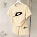 Women's Fashionable Casual Sportswear Set Summer Unisex Versatile T-Shirt Shorts Couple Outfit_ecoleips.com