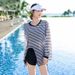 Women's Three Piece Swimsuit Set Slimming Concealing Tummy Long Sleeves Sun Protection Hot Springs Water Park Conservative_ecoleips.com