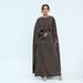 Modest Abaya Dress Elegant Beaded Waist-Defined Maxi Dress For Women – V-Neck Flowy Long Sleeve Dress For Office & Casual Wear_ecoleips.com