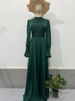 Tossy Ruffled Bandage Elegant Maxi Dress For Women Patchwork Slim Lace-Up Solid Vintage Evening Partywear Ladies Long Dress 2024_ecoleips.com