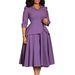 D3351 European And American Foreign Trade Women's Autumn Fashion Three-quarter Sleeve Suit Collar Solid Color Large Hem_ecoleips.com