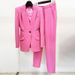 Women's Sheer Mesh Panel Blazer And Skinny Pants Suit Set, Trendy Office To Evening Outfit_ecoleips.com
