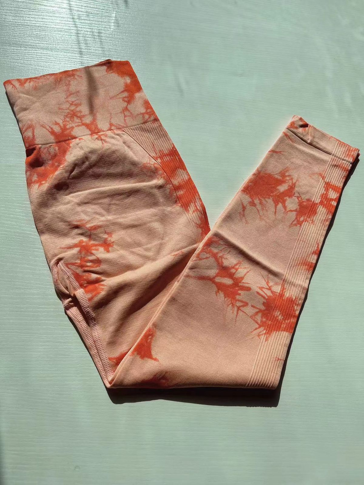 Women's Clothing Tie Dyed Yoga Pants Tie Dyed Fitness Pants Women's High Waist Beautiful Buttocks Sports Pants Peach Yoga Pants_ecoleips.com