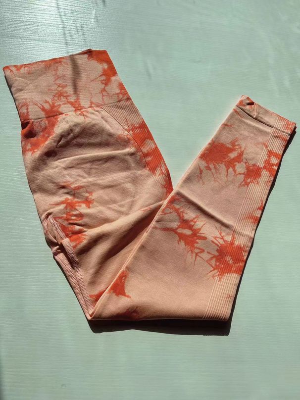 Women's Clothing Tie Dyed Yoga Pants Tie Dyed Fitness Pants Women's High Waist Beautiful Buttocks Sports Pants Peach Yoga Pants_ecoleips.com