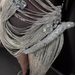 Women's Clothing black fashion sexy slim hip mini short silver tassel dance stage performance mini dress_ecoleips.com