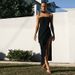 European And American Women's Fashion 2026 Summer New Fashionable Sexy Strapless Backless Slit Ruffle Hem Elegant Dress_ecoleips.com