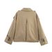Women's Clothing Spring And Autumn Lapel Double Breasted Double-Breasted Short Trench Coat – Khaki/Black (XS-L) | Classic Lapel & Epaulet Detail_ecoleips.com