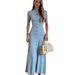 French Style Slim Waist Commute Temperament Button Down Short Sleeve Knit Dress For Women Elegant Daily Office Wear_ecoleips.com