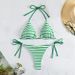 Women's Striped Bikini Set – Sexy Triangle Top & Adjustable Ties (Hot Spring & Beach Swimwear)_ecoleips.com