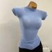 High Neck Short Sleeve T-Shirt for Women Flattering Slim Fit Stretchy Slightly Sheer Solid Color Top for Layering 2024 New Style_ecoleips.com