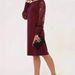 Elegant Long Sleeve Lace Trim Knit Dress For Women - Round Neck, A-Line, Office & Casual Wear (Black, Green, Navy, Wine Red)_ecoleips.com