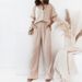 Spring 2026 Women's Fashion Set Loose Long Sleeved Shirt & Wide Leg Pants Casual Cross Border European American Style_ecoleips.com