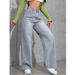 Summer Women's Loose Fit High Waist Jeans - Stretch Cotton Straight Leg Pants With Pockets, Streetwear Fashion For Casual & Daily Wear_ecoleips.com