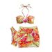 New Style Vacation Print Backless Halter Neck Bodycon Bikini Three Piece Swimsuit Women's Clothing_ecoleips.com