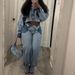 Women's Clothing Casual Color Matching Denim Suit_ecoleips.com