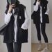 Plus Size Knit Cardigan Vest For Women - Oversized Layering Sweater Coat With V-Neck, Striped Pattern, Loose Fit (Dark Grey/Black, One Size)_ecoleips.com