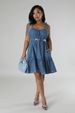 Trendy Patchwork Tie-Up Denim Mini Dress – Stylish A-Line Summer Dress With Straps For Women_ecoleips.com