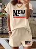 Women’s 2 Piece Outfit Set – Oversized Graphic T-Shirt And Biker Shorts Matching Set, Casual Summer Lounge Tracksuit For Daily Wear-370_ecoleips.com