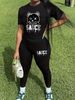 Women's Casual Loose And Fashionable Cartoon Pattern Printed Loose T-shirt+cropped Pants Two-piece Set Home Sportswear Daily Wear-272_ecoleips.com