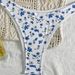 Women White Blue Ditsy Floral 2 Piece Bikini Set Halter Back Tie Scalloped Edge Mini Bow High Cut Cheeky Bathing Suit Summer Beach Swimwear_ecoleips.com